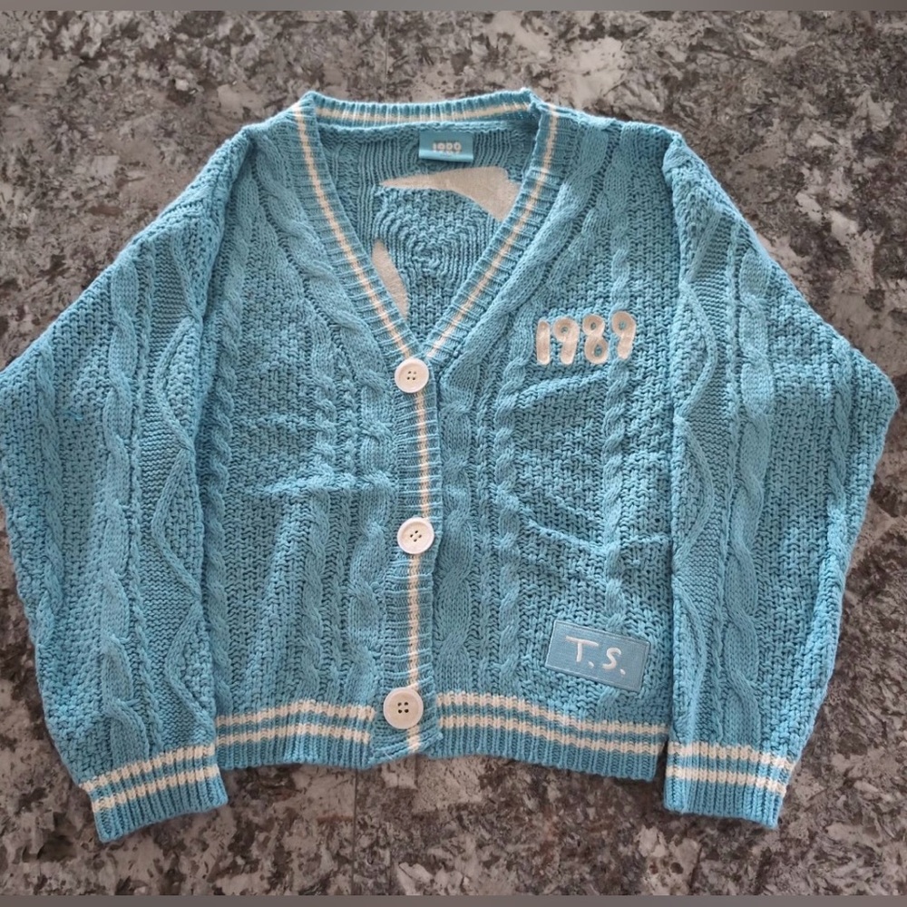 Taylor Swift 1989 Blue Knit Cardigan